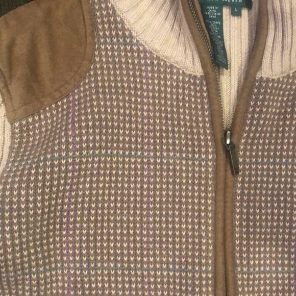 Vintage Ralph Lauren ribbed sweater with suede - Picture 3 of 4